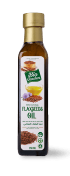 Flax seeds oil bottle